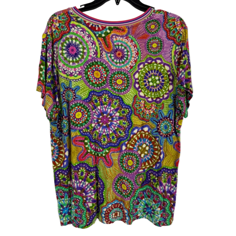 Johnny Was Janie Favorite Short Sleeve V‑Neck Tee Sz XL