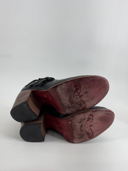 Freebird Crocodile Print Leather Heels Sz 8