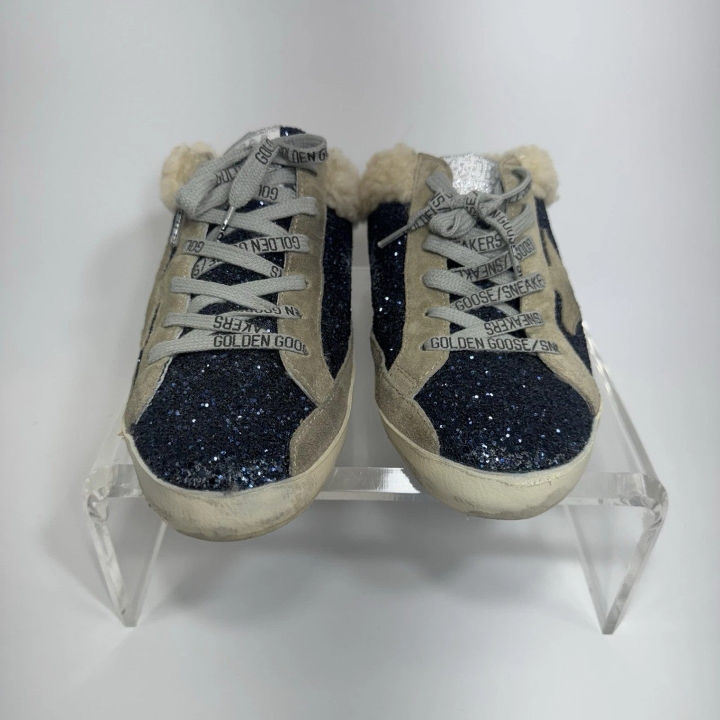 GOLDEN GOOSE Superstar Sabot Slip On Shearling Mule Sneaker Size 37 Limited Ed!