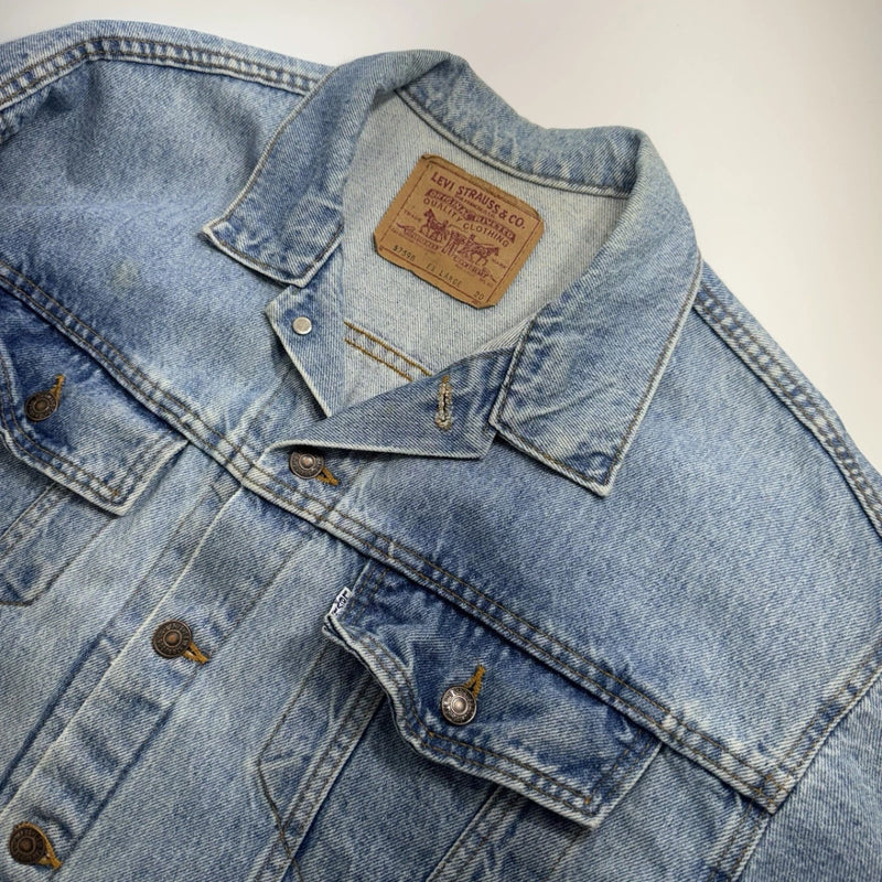 Vintage Levis Jacket Mens XL Blue Trucker Denim Western 80s Made in USA