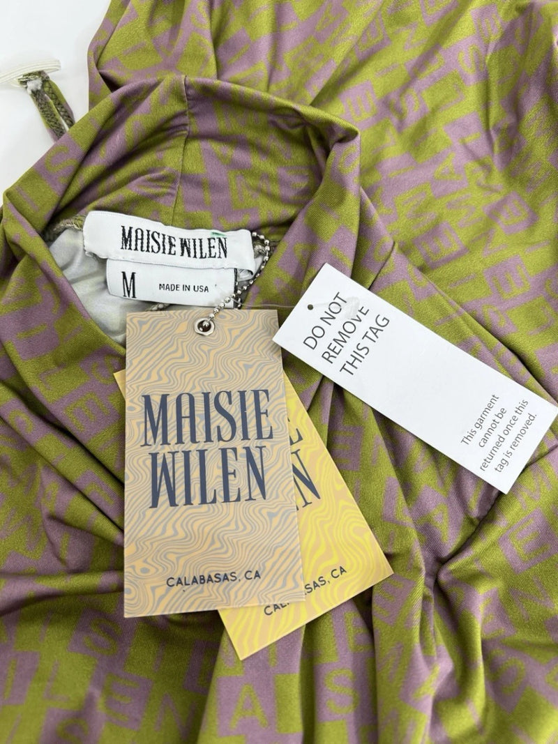 Maisie Wilen Body Shop Dress Size Medium NEW Green Bodycon Patterned