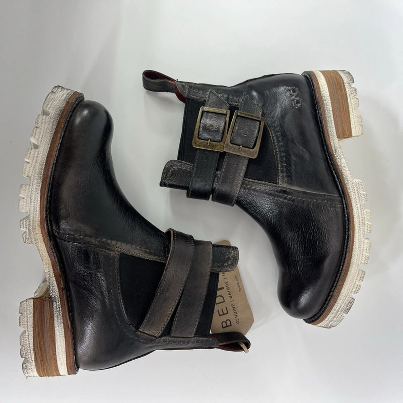 Bed Stu Ginger Boots Womens 6 Black Rustic Leather Chelsea Ankle Boot