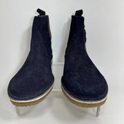 Heirloom NYC Men’s Navy Suede Boots Size 11 Crepe Sole Fringe Detail