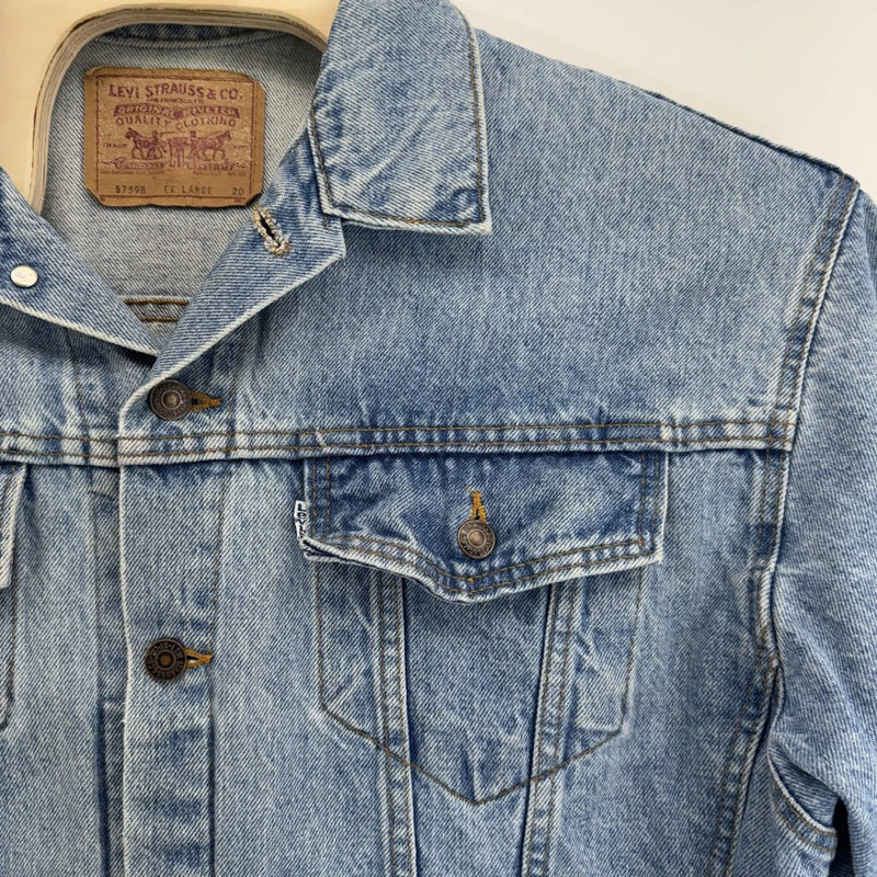 Vintage Levis Jacket Mens XL Blue Trucker Denim Western 80s Made in USA