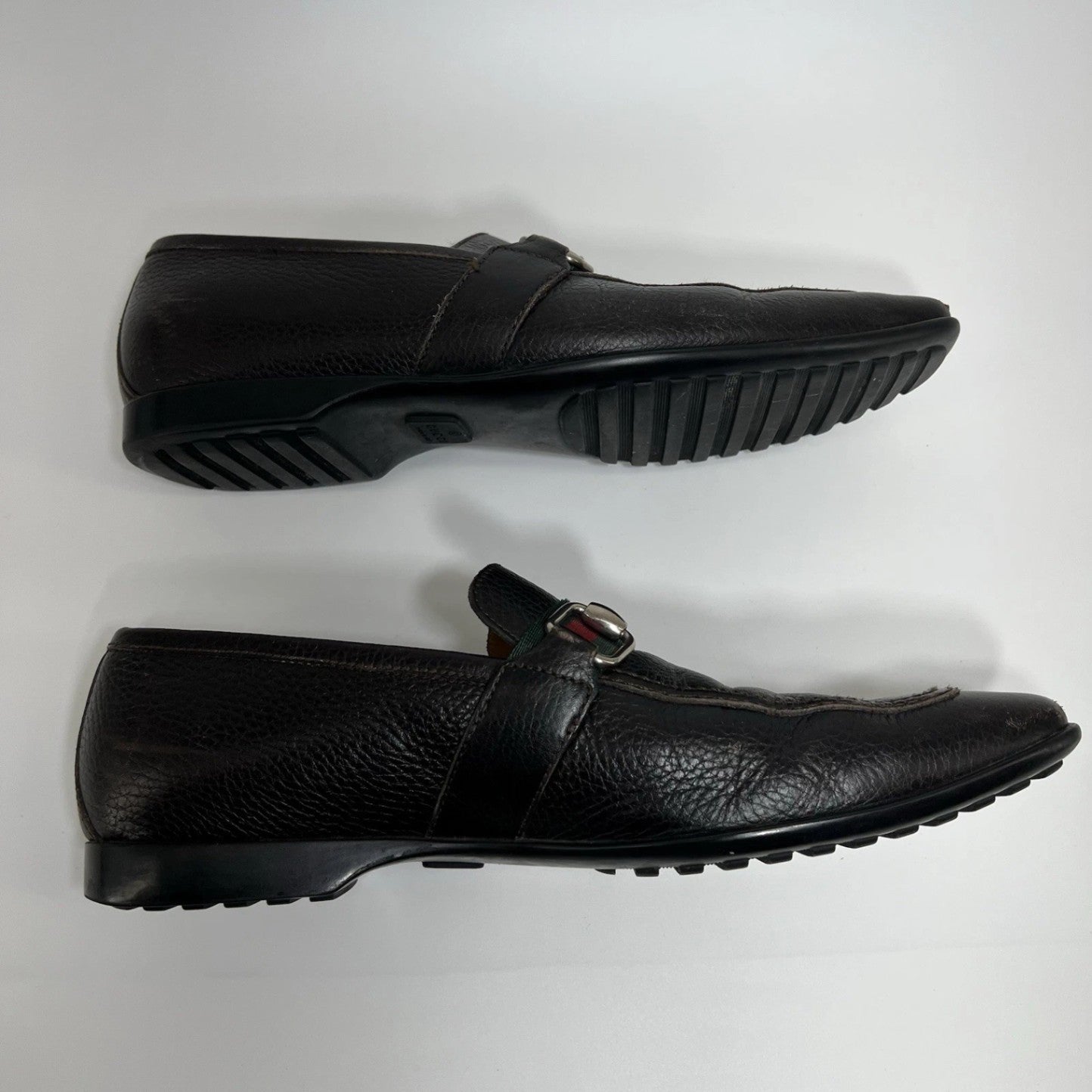 Gucci Men’s Black Leather Bit Loafers UK 8 (US 9) Horsebit Crest Medallion
