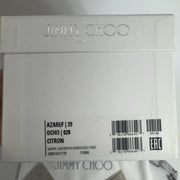 Jimmy Choo Azari Pool Slides US 8.5 (39) Citron Sandals Flats Logo