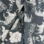 Johnny Was Silk Tiger Print Robe Kimono Belted Lounge Cover Up Black Size S