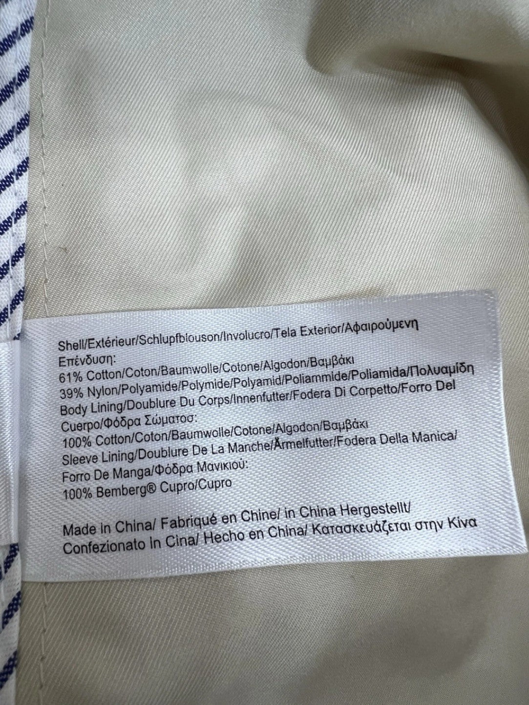 Brooks Brothers Driving Coat Men’s Cotton Tan Bemberg Cupro Lining Sz Small