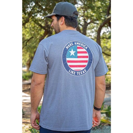 Burlebo Make America Like Texas Tee Men’s Heather Gray Short Sleeve XL X-LARGE