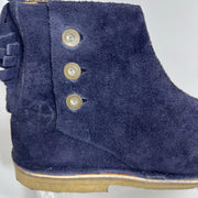 Heirloom NYC Men’s Navy Suede Boots Size 11 Crepe Sole Fringe Detail