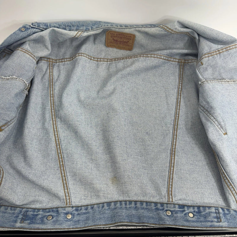 Vintage Levis Jacket Mens XL Blue Trucker Denim Western 80s Made in USA