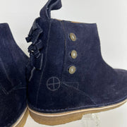 Heirloom NYC Men’s Navy Suede Boots Size 11 Crepe Sole Fringe Detail