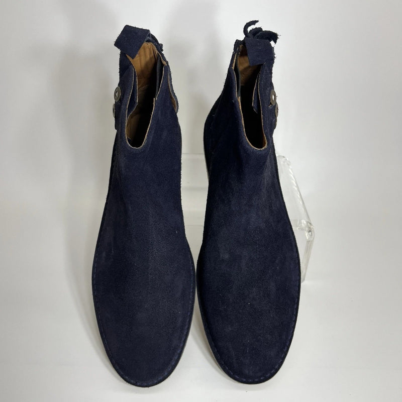Heirloom NYC Men’s Navy Suede Boots Size 11 Crepe Sole Fringe Detail