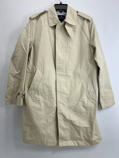 Brooks Brothers Driving Coat Men’s Cotton Tan Bemberg Cupro Lining Sz Small