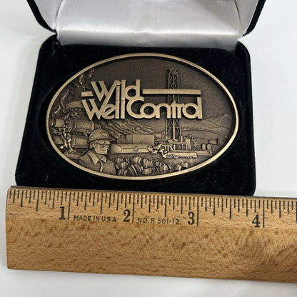 Wild Well Control Solid Bronze Belt Buckle Limited Edition Oilfield Western