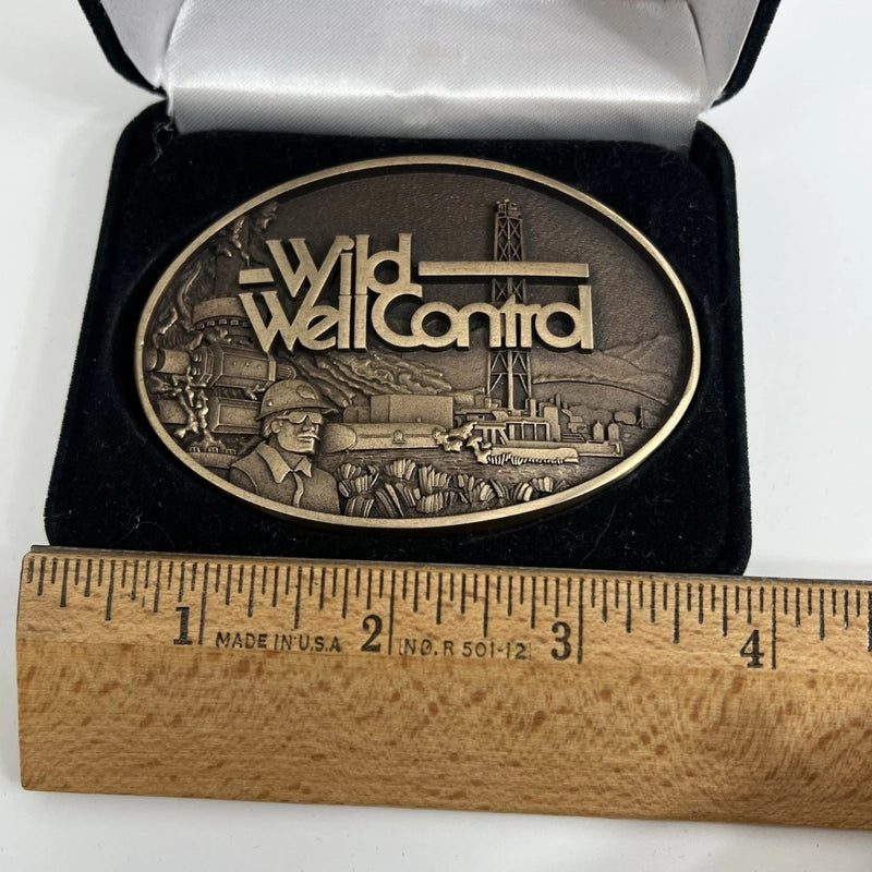 Wild Well Control Solid Bronze Belt Buckle Limited Edition Oilfield Western