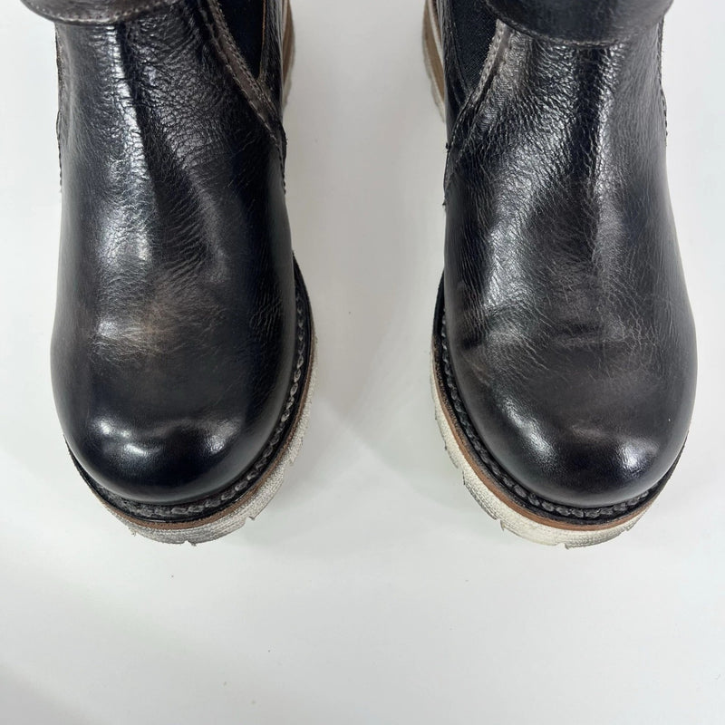 Bed Stu Ginger Boots Womens 6 Black Rustic Leather Chelsea Ankle Boot