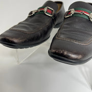 Gucci Men’s Black Leather Bit Loafers UK 8 (US 9) Horsebit Crest Medallion
