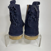 Heirloom NYC Men’s Navy Suede Ankle Boots Size 12 Crepe Sole Fringe Detail