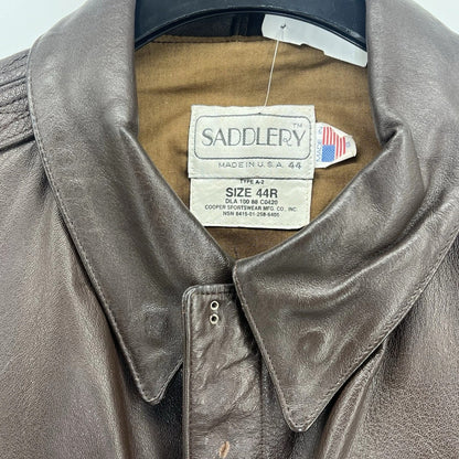 VTG Cooper A-2 Flight Jacket 44R Brown Goatskin Leather USAF Bomber USA