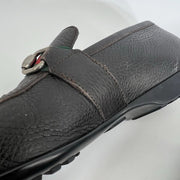 Gucci Men’s Black Leather Bit Loafers UK 8 (US 9) Horsebit Crest Medallion