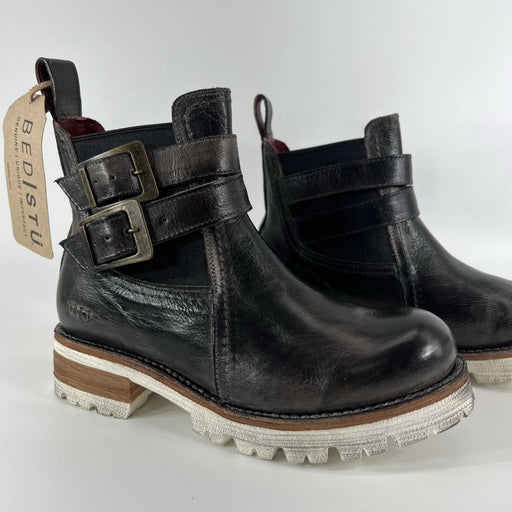 Bed Stu Ginger Boots Womens 6 Black Rustic Leather Chelsea Ankle Boot