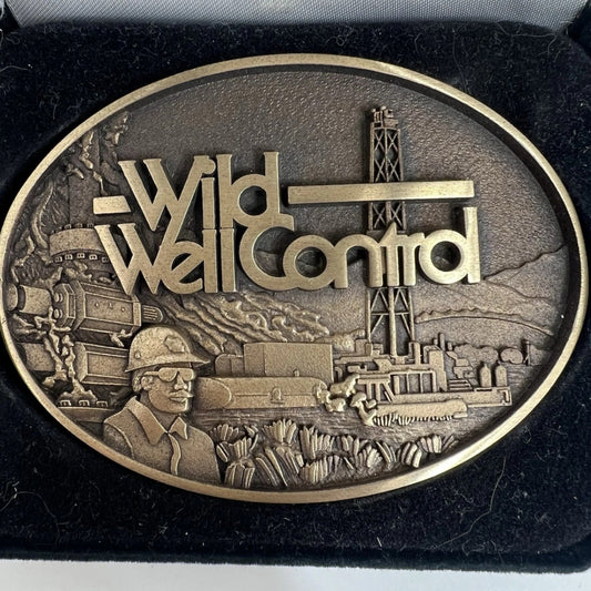 Wild Well Control Solid Bronze Belt Buckle Limited Edition Oilfield Western