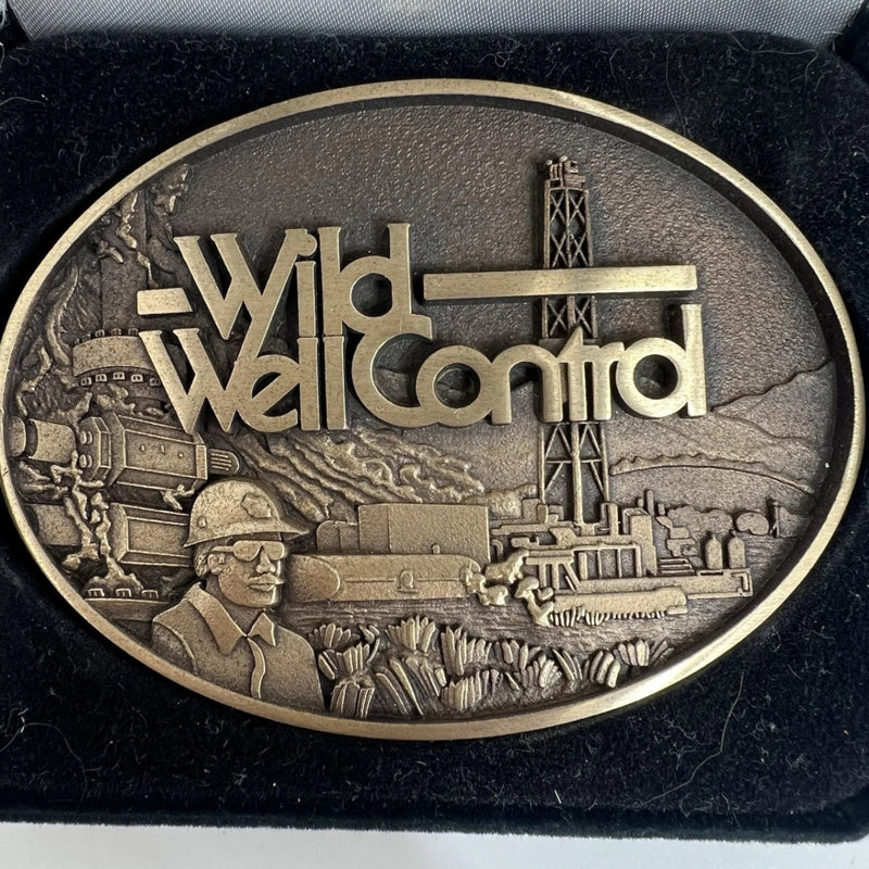 Wild Well Control Solid Bronze Belt Buckle Limited Edition Oilfield Western