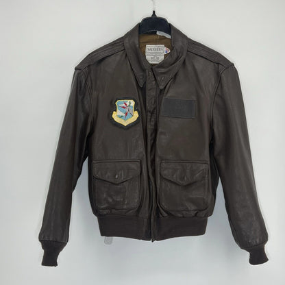 VTG Cooper A-2 Flight Jacket 44R Brown Goatskin Leather USAF Bomber USA