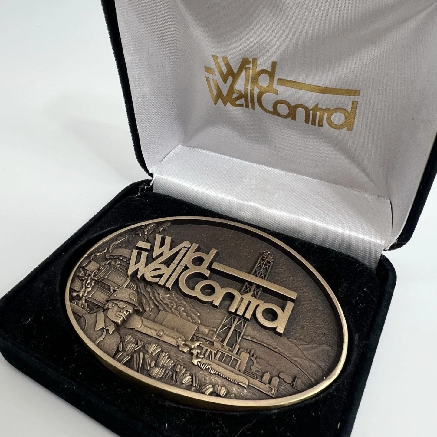 Wild Well Control Solid Bronze Belt Buckle Limited Edition Oilfield Western