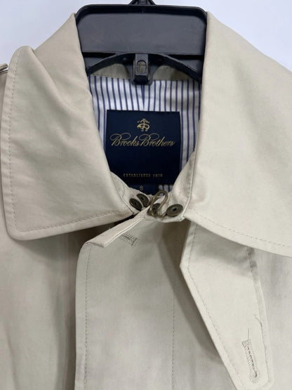 Brooks Brothers Driving Coat Men’s Cotton Tan Bemberg Cupro Lining Sz Small