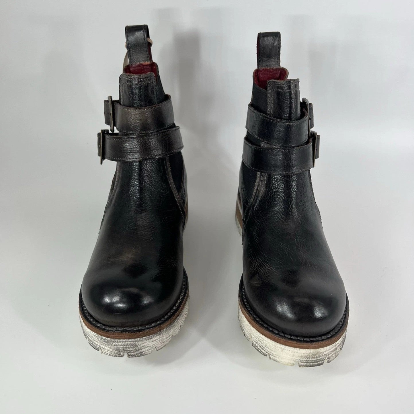 Bed Stu Ginger Boots Womens 6 Black Rustic Leather Chelsea Ankle Boot