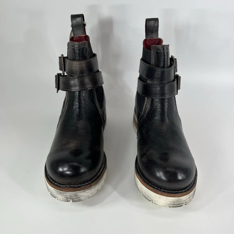 Bed Stu Ginger Boots Womens 6 Black Rustic Leather Chelsea Ankle Boot