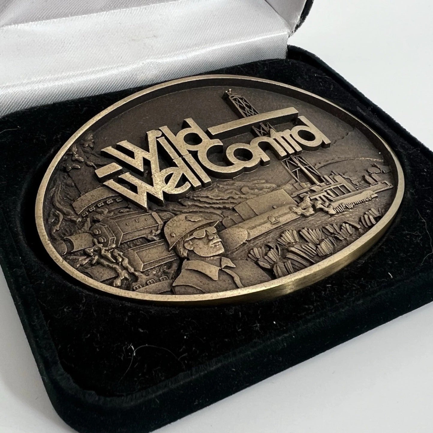 Wild Well Control Solid Bronze Belt Buckle Limited Edition Oilfield Western