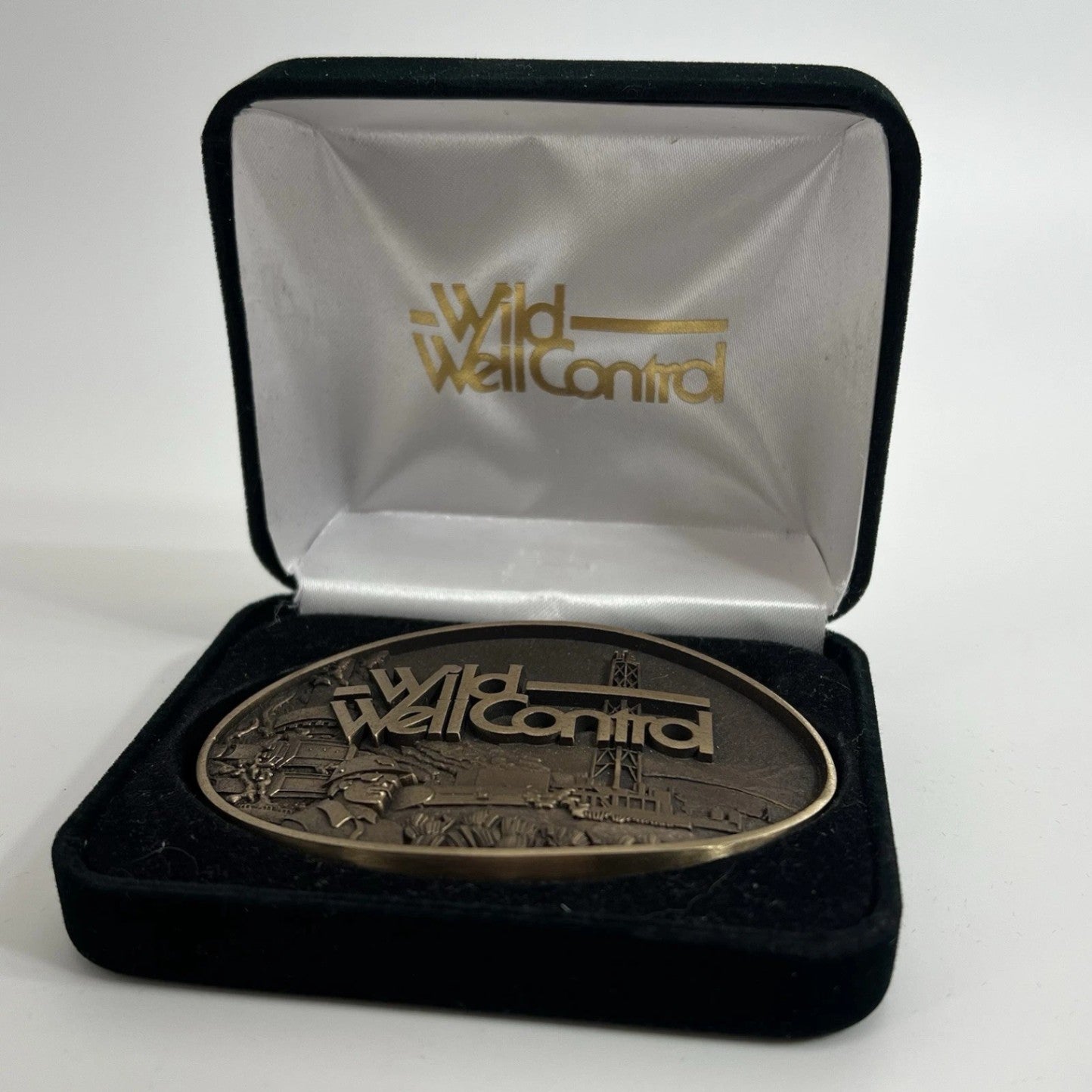 Wild Well Control Solid Bronze Belt Buckle Limited Edition Oilfield Western