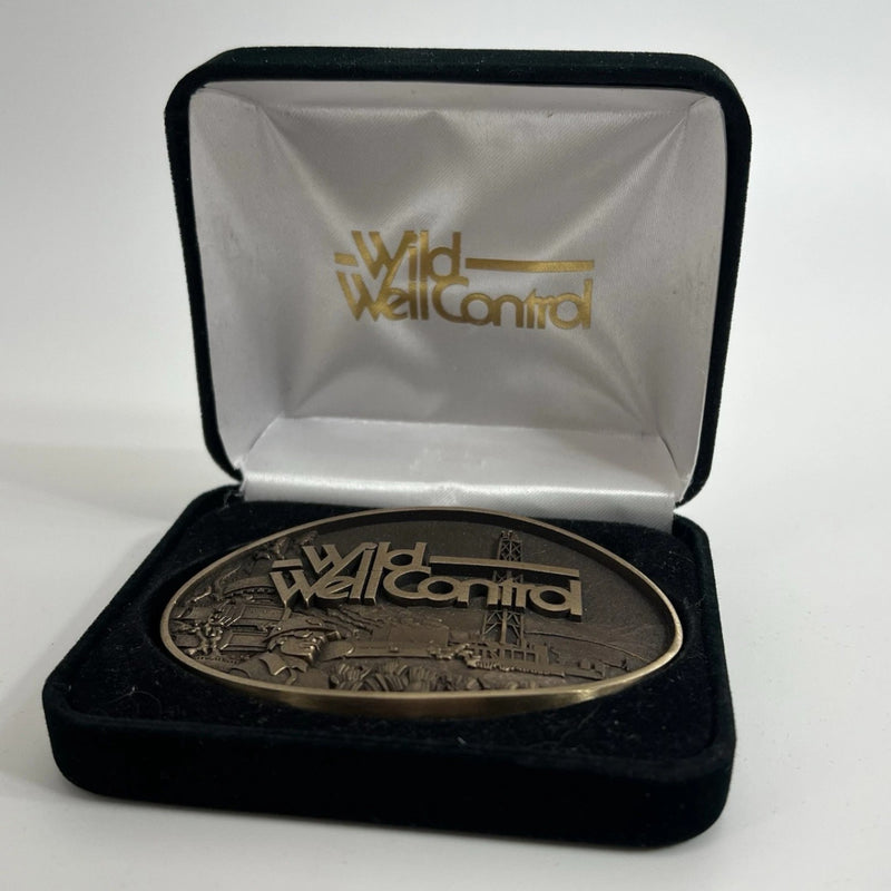 Wild Well Control Solid Bronze Belt Buckle Limited Edition Oilfield Western
