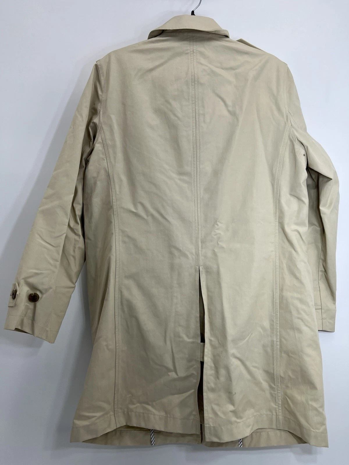 Brooks Brothers Driving Coat Men’s Cotton Tan Bemberg Cupro Lining Sz Small