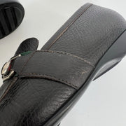 Gucci Men’s Black Leather Bit Loafers UK 8 (US 9) Horsebit Crest Medallion