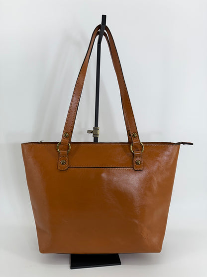 Patricia Nash Alessano Tooled Leather Tote Bag Brown Floral Embossed Shoulder Purse