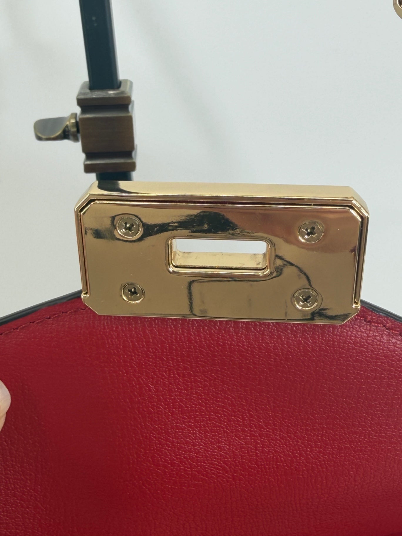 Michael Kors Kinsley Red Leather Crossbody Purse Chain Shoulder Bag Gold Lock