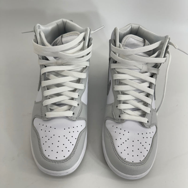 Nike Dunk High Silver Glitter Swoosh White and Photon Dust Color Sz 8