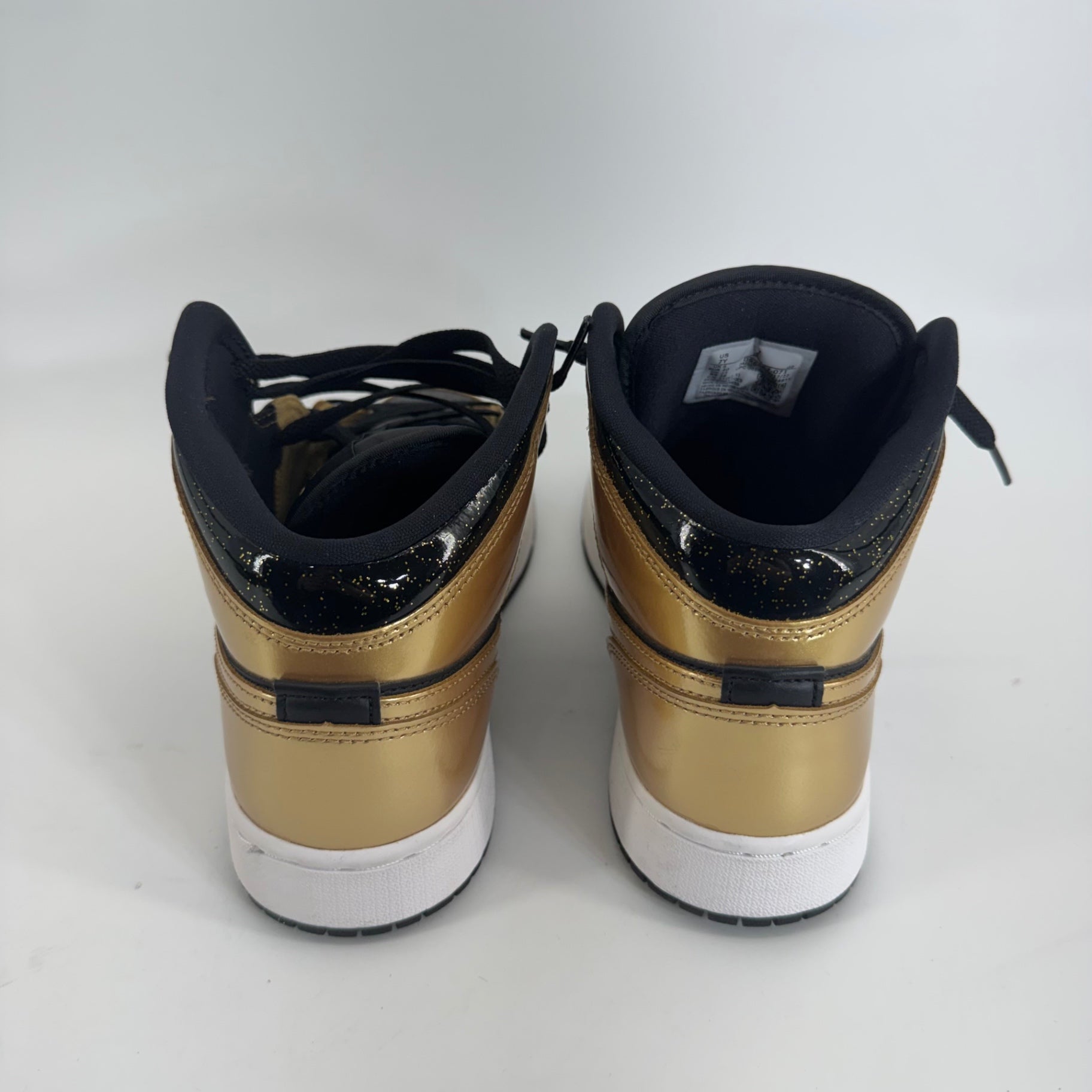 Air Jordan 1 Mid SE Metallic Gold Black Sz 7Y