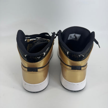 Air Jordan 1 Mid SE Metallic Gold Black Sz 7Y