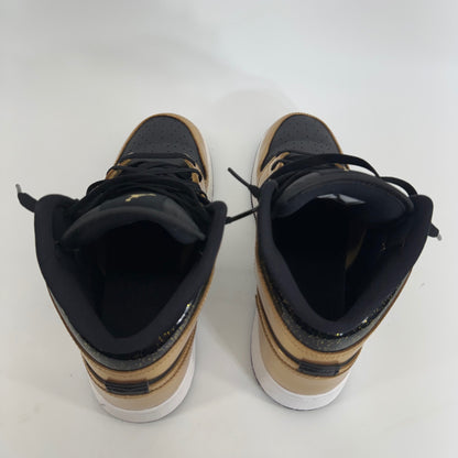 Air Jordan 1 Mid SE Metallic Gold Black Sz 7Y