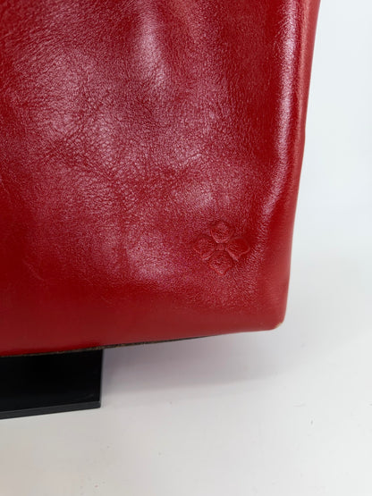 Patricia Nash Adeline Red Tooled Leather Tote Bag Floral Embossed Shoulder Purse