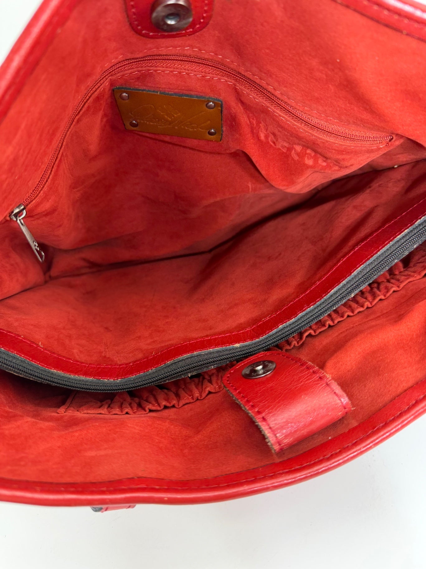 Patricia Nash Adeline Red Tooled Leather Tote Bag Floral Embossed Shoulder Purse