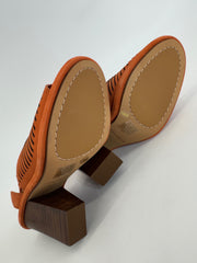 Vince Camuto Frenela Ankle Strap Sandals Apricot Nubuck Leather 5.5