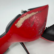 Christian Louboutin Studded Pointed Toe Stiletto Heels Red Sole Black EU 38 US 7.5