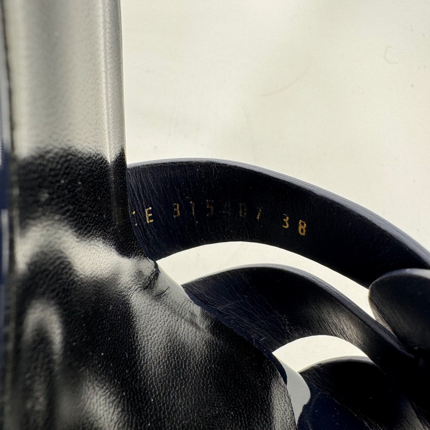 YSL Yves Saint Laurent Tribute Patent Leather Platform Sandals Navy EU 38 US 8