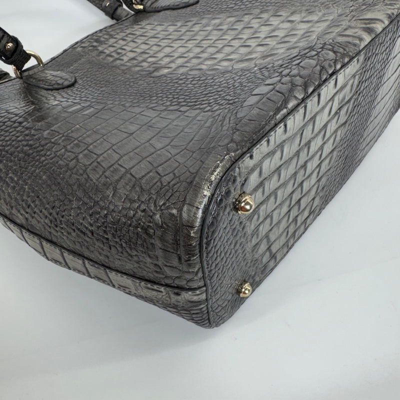 Brahmin Medium Asher Tote Bag Green Embossed Leather